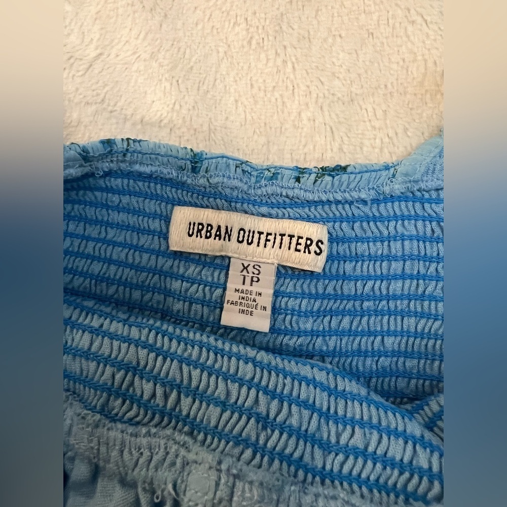 🦋 Urban Outfitters Sweet Escape Strappy Blue Floral Mini Dress - Picture 7 of 8